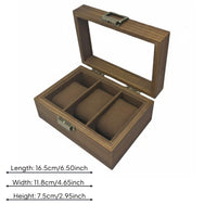 Watch Display Box Hinged Lid Clear Glass Top Watch Box Dust Protection