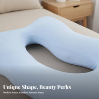 High Rebound Latex Beauty Pillow Breathable Butterfly Side Sleeper Pillow Medium-Firm Support for Adults, Women, Nightly Sleep, Resting, Bed