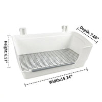 Pet Litter Tray and Pet Litter Box, Litter Pan with Grate and Anti-Splash Guard, Odor Control for Guinea Pigs, Chinchillas and Ferrets