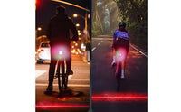 Long Battery Life Waterproof LED Cycle Warning Light Multiple Modes Laser Cycle Tail Lamp Ultra Bright USB Rechargeable Bike Rear Lamp Strobe for Night Riders, Cyclists