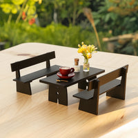 8 Pieces Dollhouse Coffee Table Set Decorative Furniture Simple for Hobbyists