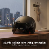 Electric Bike Helmet 3C Certified with Visor Four-Season Secure Headwear for Men, Motorcyclists, Commuting, Daily Travel, Outdoor