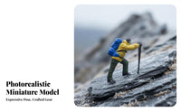 1:64 Scale People Model High Intricacy Mountaineering Miniature model:64 Scale People Figure Highly Detailed for Dioramas