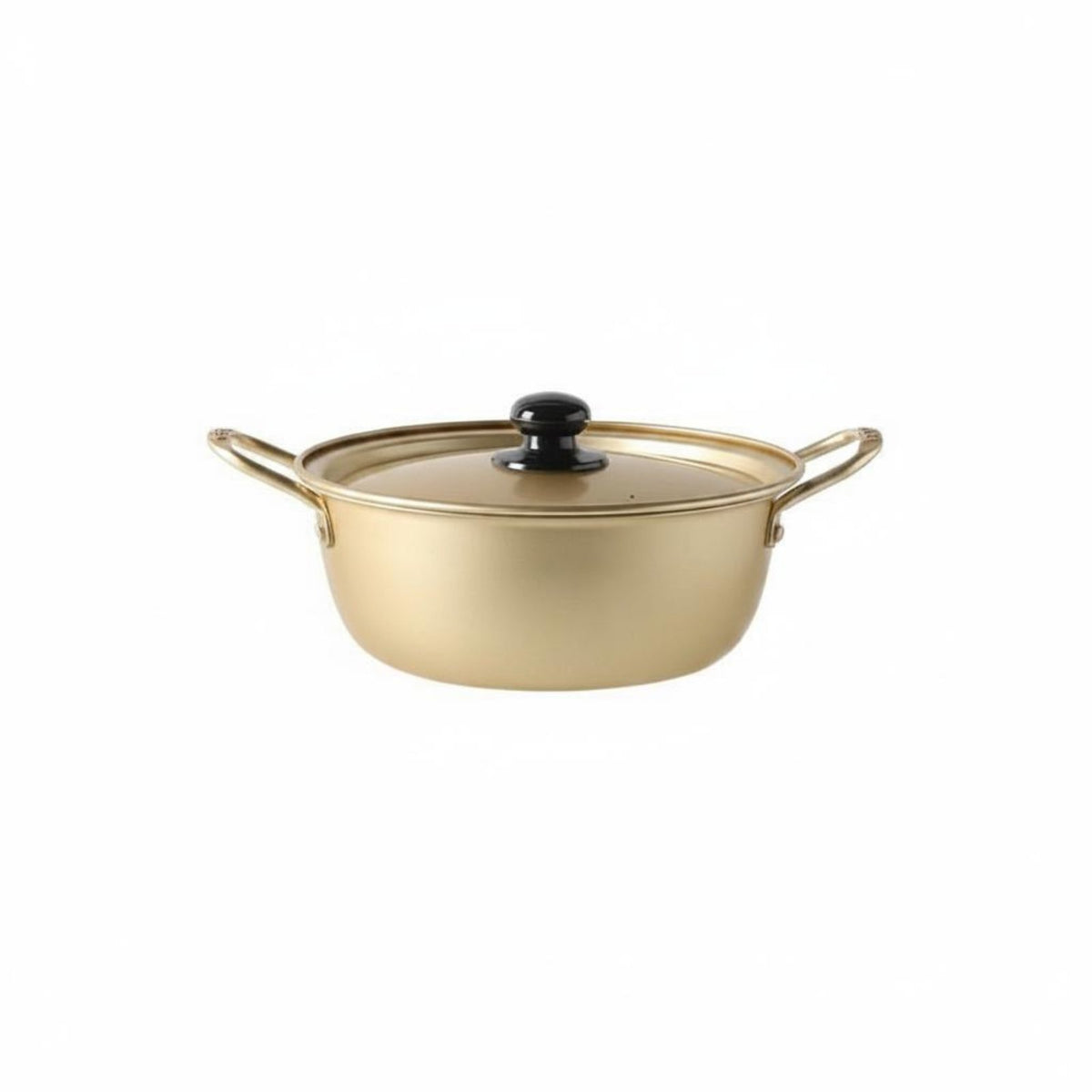 Induction and Gas Compatible Korean Ramen Pot Multi-Purpose Instant Pasta Pot Easy to Clean Double Handle Stockpot Lightweight for Singles, Students, Home Kitchen, Dorm Room