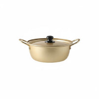 Induction and Gas Compatible Korean Ramen Pot Multi-Purpose Instant Pasta Pot Easy to Clean Double Handle Stockpot Lightweight for Singles, Students, Home Kitchen, Dorm Room