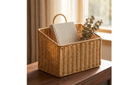 Wall-Mounted Storage Basket Decorative Wall-Mounted Hanging Basket Organizer Natural Long-Lasting for Kitchen, Bathroom