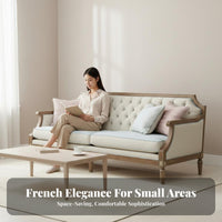 French & design curved-Shaped Settee Space-Saving Sofa Modern Design Couch Soft Cushions for Apartment Dwellers, Families, Homeowners, Living Room, Small areas, Lounge Area
