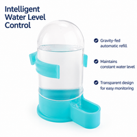 Quail Feeder Waterer Set Polymer Feeder with 12 Holes, Translucent Blue & Teal, Tidy Hygienic Less Waste for Smallholder Backyard Quail