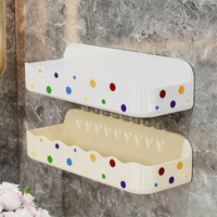 Adhesive Wall Caddy Space Saving Multi-Compartment Toiletries Shelf Waterproof
