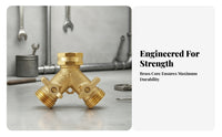 2 Pieces Simple Stream Management Double Shut-off Valve Splitter Threaded 2-Way Brass Hose Splitter Compact Metal Outdoor Watering Angled Design