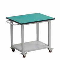 Lockable Wheels Anti-Static Rolling Cart Heavy-Duty Frame Wheeled Inspection Table Multi-Scene Versatility Rolling Work Table Scratch-Resistant Top for Technicians, Factory Workers, Engineers, Laboratoryoratory Oratory, Warehouse, Electronics Repair Shop