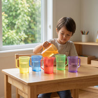 6 Pieces Plastic Measuring Cups Graduated for Sensory Table, Classroom, Teachers