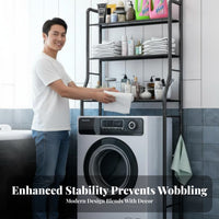 No-Drilling Required over Washing Machine Shelf Space Saving over Washer Storage Rack Easy Assembly Washing Machine Storage Shelves Rust-Proof for Apartment Dwellers, Homeowners, Students, Small Areas, Dormitory, Balcony, Kitchen