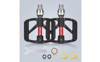 Three-Bearing Folding Bike Pedals with Reflectors Anti-Slip Pedals with Reflectors Aluminum Alloy Folding Cycle Pedal Portable for Commuters, Cyclists, Night Riding