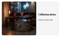 utilitarian aesthetic Oil Drum Chair and Table Retro Design Barrel Seating Creative theme Commercial Furnishing sturdyDuty for Bar Owners, Homeowners, partners, Restaurant, Garden, Backyard, Porch