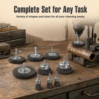 Hex Shank Wire Brush Set for Drill, Rust Removal and Polishing