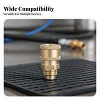 Heavy Duty Male to 1/4 Inch Female Quick Connector Leak-Proof Seal Pressure Washer Quick Connect Adapter Car Wash Water Converter Ball-Lock Design for DIY Enthusiasts, Driveway Cleaning