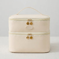 Lunch Box and Insulated Lunch Bags for Women, Pack of 2 Square Multi-layer Lunch Box Bag in PU Material, Large Capacity Picnic Bag, Cool Bag