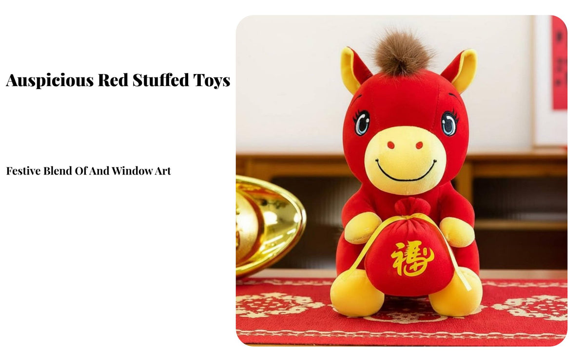 Chinese New Year Horse Doll Good Luck Charm Chinese New Year Horse Stuffed Festive Design for Family, Adults, Spring Festival, Bedroom