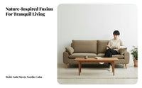 Japanese Aesthetic Visual appeal 3-Seater Upholstered Couch Japanese SilhouetteSeater textile Settee Corduroy Upholstery Sofa Nordic Design for Apartment Dwellers, Residents, beigeice Managers, Studio Flat, Lounge Area, Bedroom