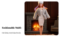 4 Pieces 11 Inch Doll Clothes Complete Look 4 Piece Doll Outfit Stylish Design Miniature Outfits for Girls, Kids