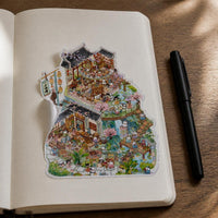Quemai 6.0 Chinese Style 3D Diorama Stickers for DIY Miniature Landscape Art