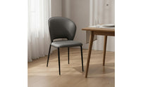 Modern Leather Dining Chair Light Upscale Design Minimalist Metal Leg Chair Ergonomic Backrest Home Furniture for Living Room