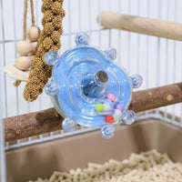 Rotating Disc Toy Rotating Wheel with Internal Beads, Suction Cup Cage Mount Toys, Puzzle for Parakeet Budgie Cockatiel Bird