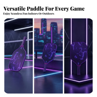 Wrapped Handle Fiberglass Pickleball Paddle Cracked Electric Pattern Purple Pickleball Paddle