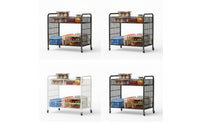 Two-Tier Display Cart Portable Foldable Rolling Cart Space Saving Two Tier for Market Stalls