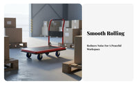Portable Folding Platform Cart Space Saving Flatbed Hand Truck Quiet Wheels Foldable Push Cart Easy Maneuverability for Delivery Personnel, Warehouse Workers, Office Employees, Home, Workshop, Loading Dock, Garage