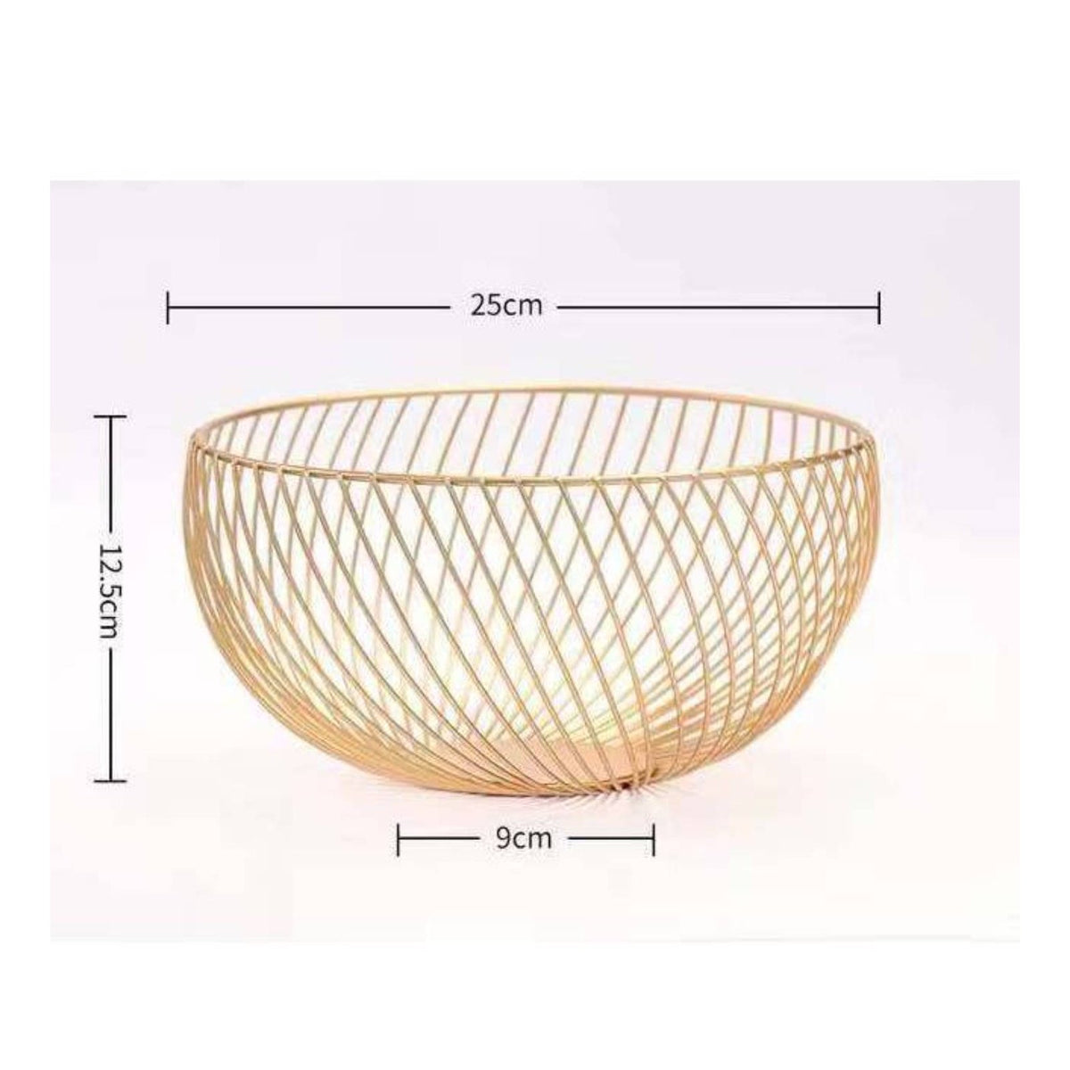 Nordic Design Metal Wire Fruit Basket Multi-Purpose Wrought Iron Snack Dish Easy to Clean Decorative Centerpiece Bowl Hollow Design for Living Room, Desktop, Dining Table, Kitchen Counter