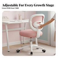 Height Adjustable Study Chair Ergonomic Design children's Furniture weight-activated automaticLocking casters Desk Seat Split spine supportrest for Students, Kids 6-12, Parents, studying, Bedroom, Home, Playroom