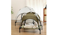 Open Sides Canopy Pet Bed Raised Elevated Pet Bed Textile Tented for Dogs, Cats, Indoor