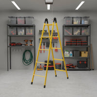 Foldable V-Shaped Frame Folding Ladder No Assembly Required Multi-Purpose Step Ladder Carbon Steel Household Tool for Outdoor