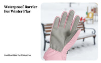 Fleece Lined children's Snow Gloves Non-Slip Palm Kids Ski Gloves Adjustable Strap for Students, Toddlers, Cycling, Snowboarding, Daily Wear