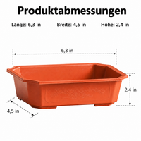 Rectangular Flower Box, Terracotta-Look Planter, Balcony Box with Drainage, 240ml, 5 Pieces, for Flowers & Herbs