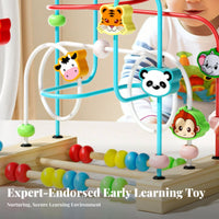 Develops Fine Movement Skills Educational Learning Toy Educational Wooden Bead Maze Hand-Eye Coordination for Babies, Toddlers, Daycare