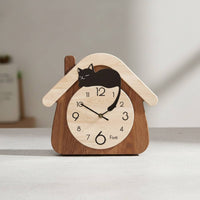 Versatile Use Design Noiseless Feline Timepiece Cute Creature Decoration Feline Wall Timepiece