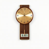 Decorative Wall Clock with Deer Antlers Classic Wooden Pendulum Wall Clock Vertical Vintage for Living Room, Entryway