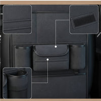 Multi-Pocket Car Backseat Organizer with Table Tray Fold-down Seat Back Organizer with Storage Pockets Universal Easy to Clean for Commuters