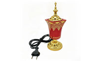 Electric Scent Warmer Electric Ceramic Scent Warmer with Perforated Metal Lid Tabletop for Home, Meditation, Prayer