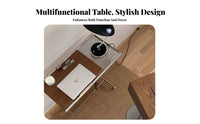 Multi-Purpose Adjustable C-Shaped Table Mobile Design Rolling C-Shaped Table Easy Assembly Small Desk for Remote Workers, Apartment Dwellers, Homeowners, Living Room, Bedroom, Home Office
