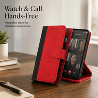 Bi-Fold Universal Phone Wallet Case with Push Clip and Color Blocking