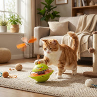 Angry Chick Tumbler Toy Food Dispensing Interactive Treat Dispenser Self-Balancing Pet Supply for Cats, Cat Owners, Playtime, Mealtime, Indoors