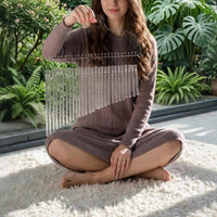 Standing Wind Chime Instrument Hand-Played Metal Tube Chime Sound Decoration Acrylic Top Frame Outdoor Decor Graduated Design