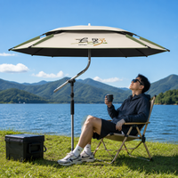 Dual-Use Rain & Sun Folding Umbrella, UPF50+ Sun Umbrella, Adjustable Height & Angle, Square Shape, Wind-Resistant, Cream Coffee
