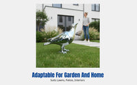 Stainless Steel-Look Bird Ornament, Resin Abstract Garden Sculpture, Outdoor Lawn Bronze Effect Animal Decor