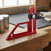 Anodized Woodworking Height Gauge Fine Graduations Table Saw Height Gauge Knurled Knob Shop Tool Triangular Base