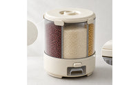 Messspill-Proof Food Storage Container with Compartments Segmented Dry Food Dispenser Transparent Grain Dispenser Clear for Kitchen, Pantry